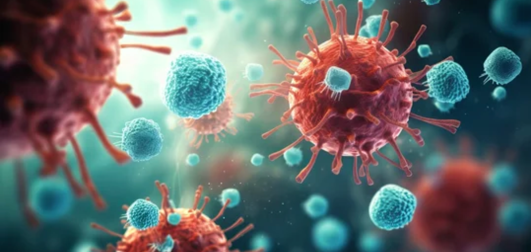 Close-up illustration of healthy beneficial bacteria