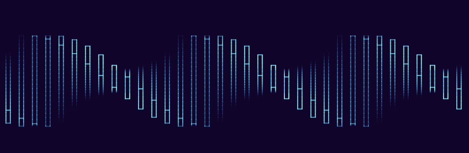 Abstract DNA helix made of basic lines and shapes in a minimal design