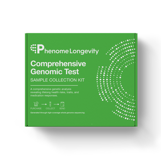 Phenome Longevity Comprehensive Genomic Test on a white background