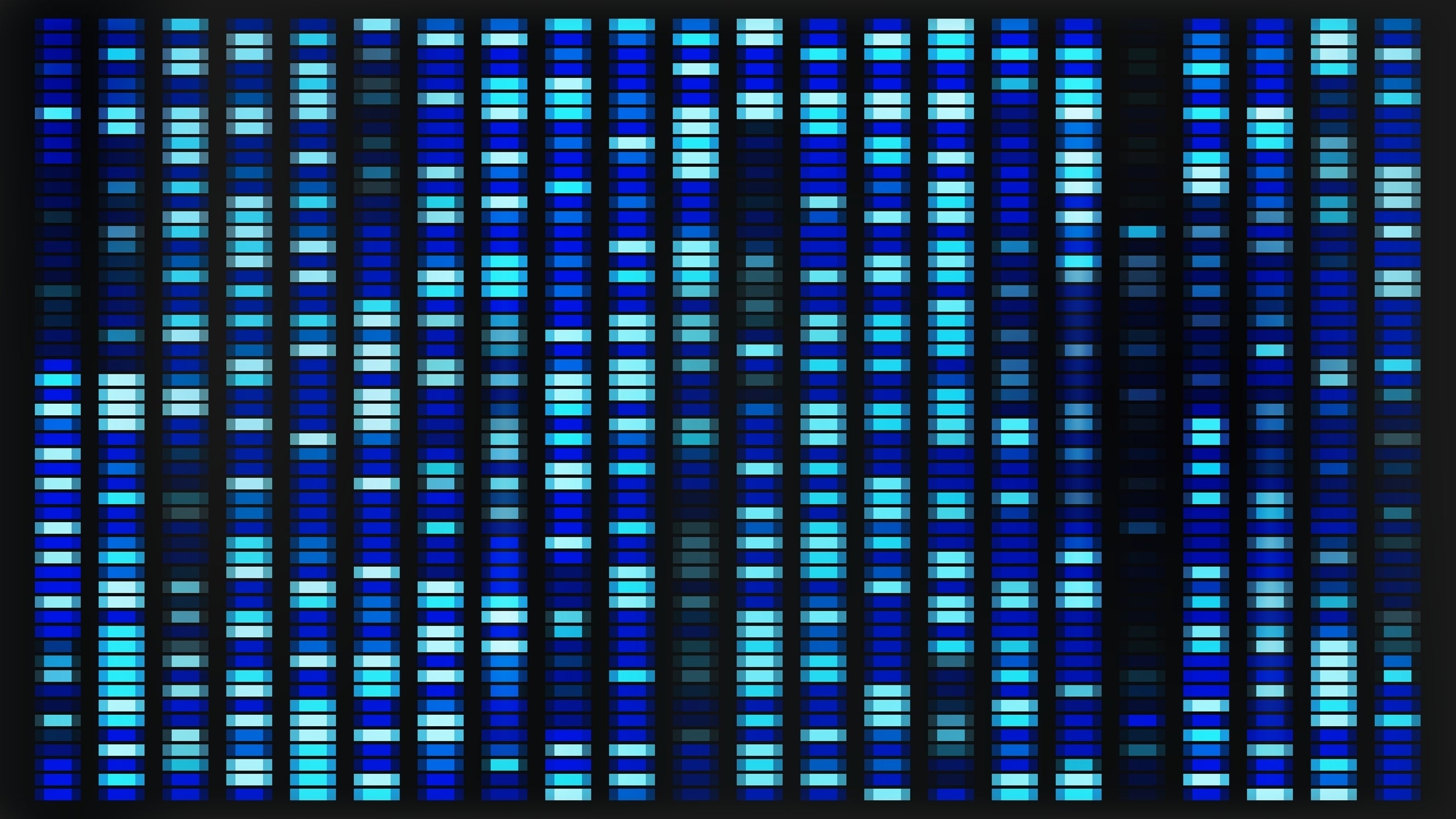 Abstract representation of DNA sequencing with colorful strands and geometric patterns