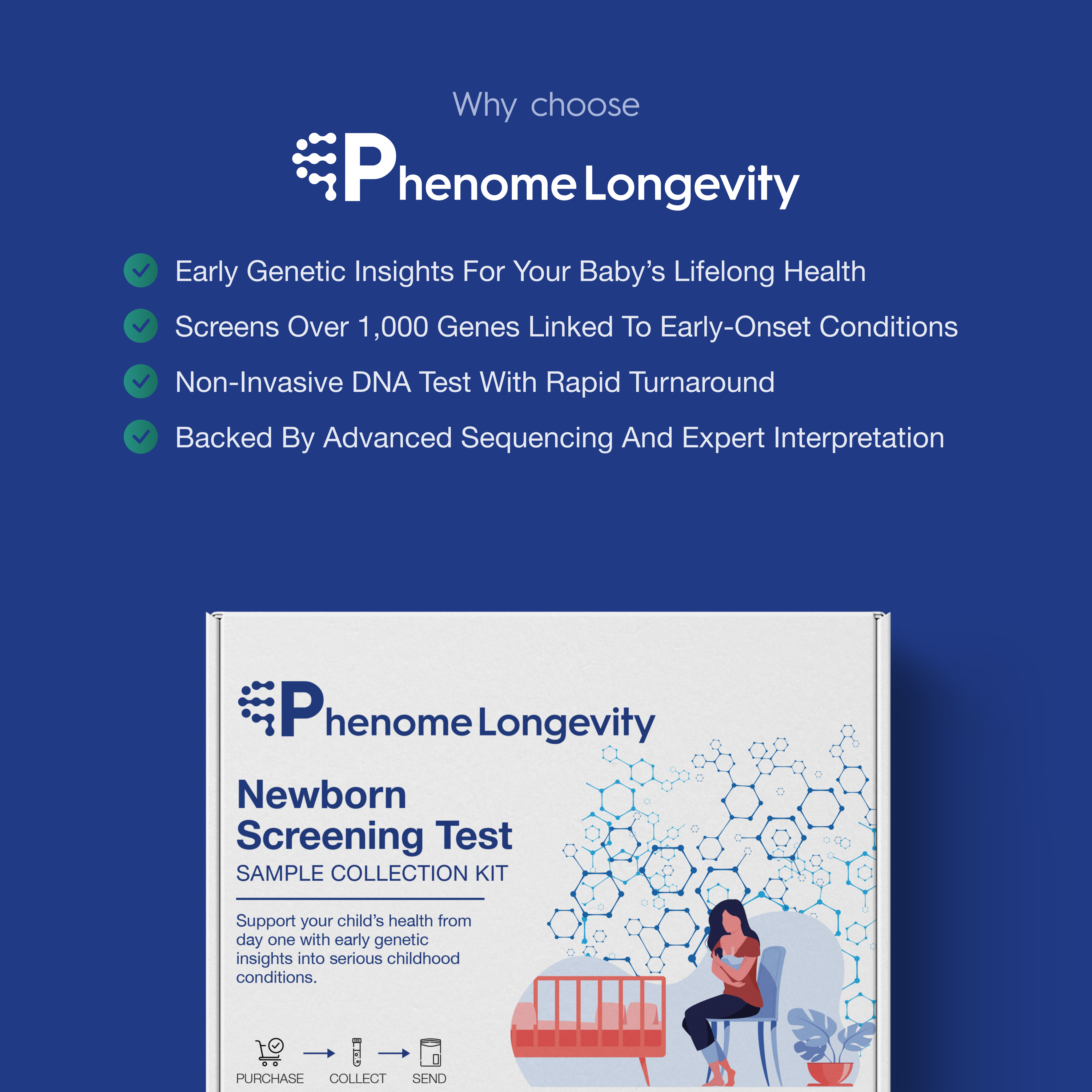 Information on why you should choose phenome longevity genetic newborn screening test kit