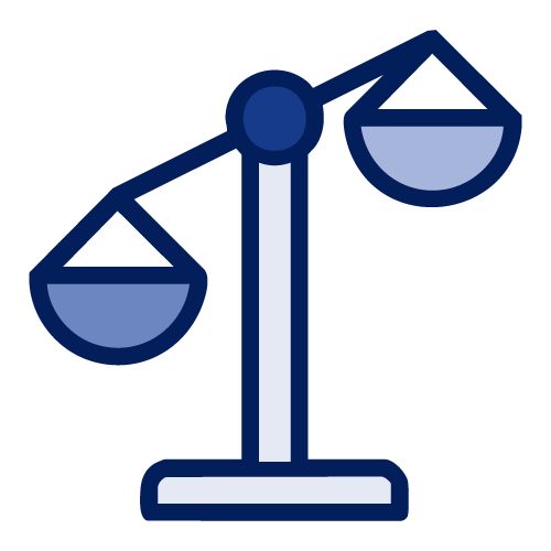 icon of a balancing scale representing imbalance